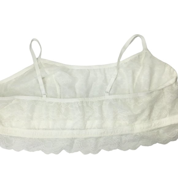 Torrid Bralette Lace Size 6 or 6X Bra Plus Unlined Lightly Sheer White Pullover - Picture 5 of 7